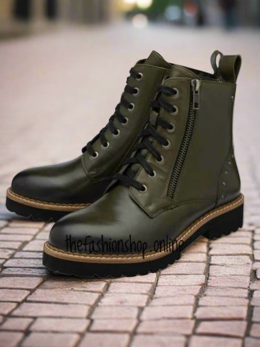 Lotus Braxton Leather boot Khaki 4-8