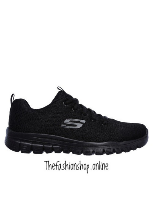 Skechers Black Wide Fit Graceful Get Connected Trainers sizes 4-8