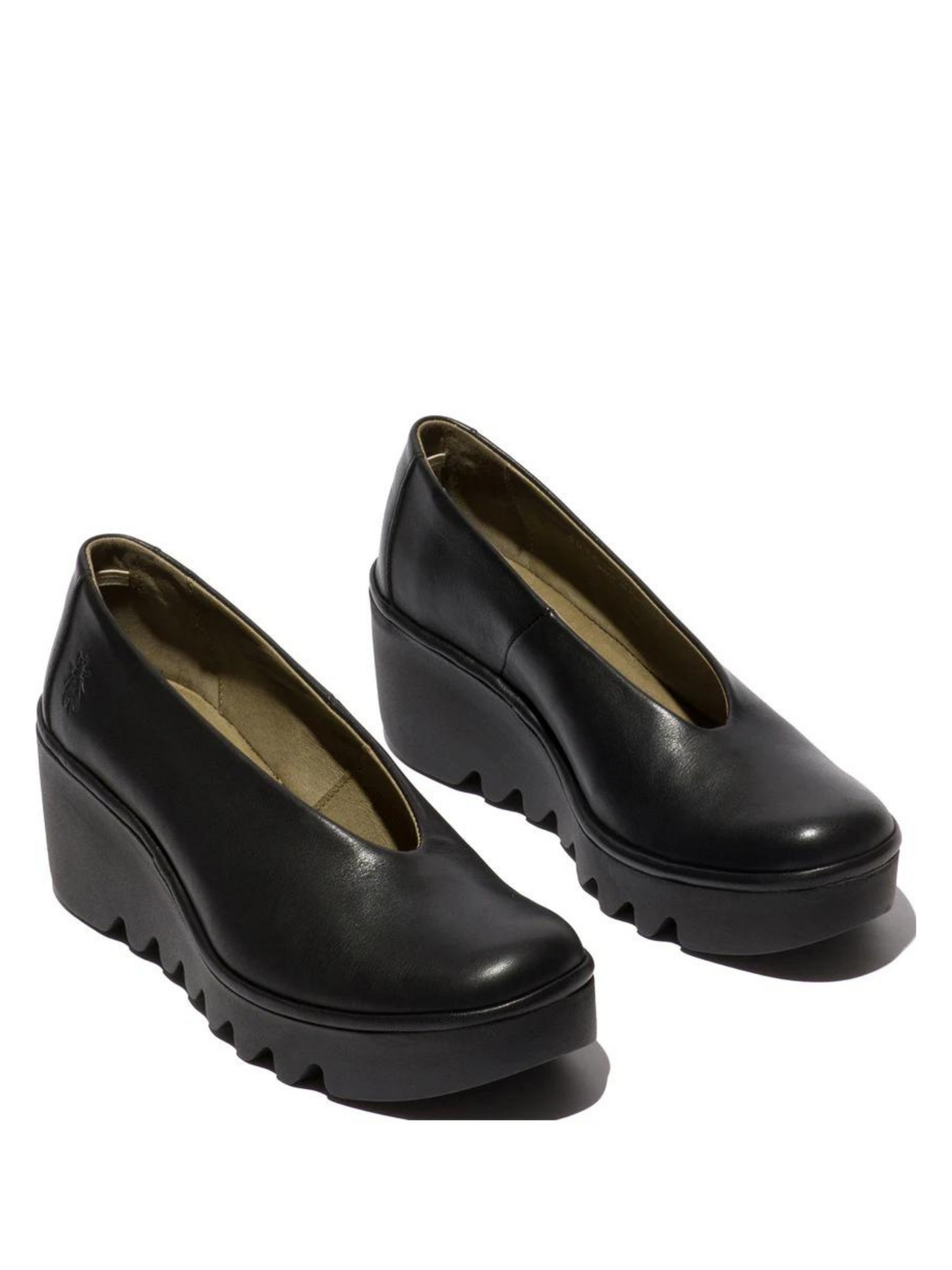 Fly of London Beso Dublin black leather wedge shoes sizes 4-8