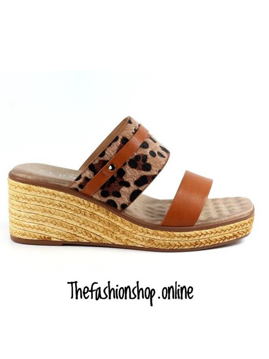 Lunar Saphira tan wedge sandal  sizes 4-8