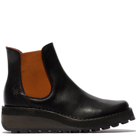 Fly of London Huud Java black/red leather Chelsea boot sizes 4-8