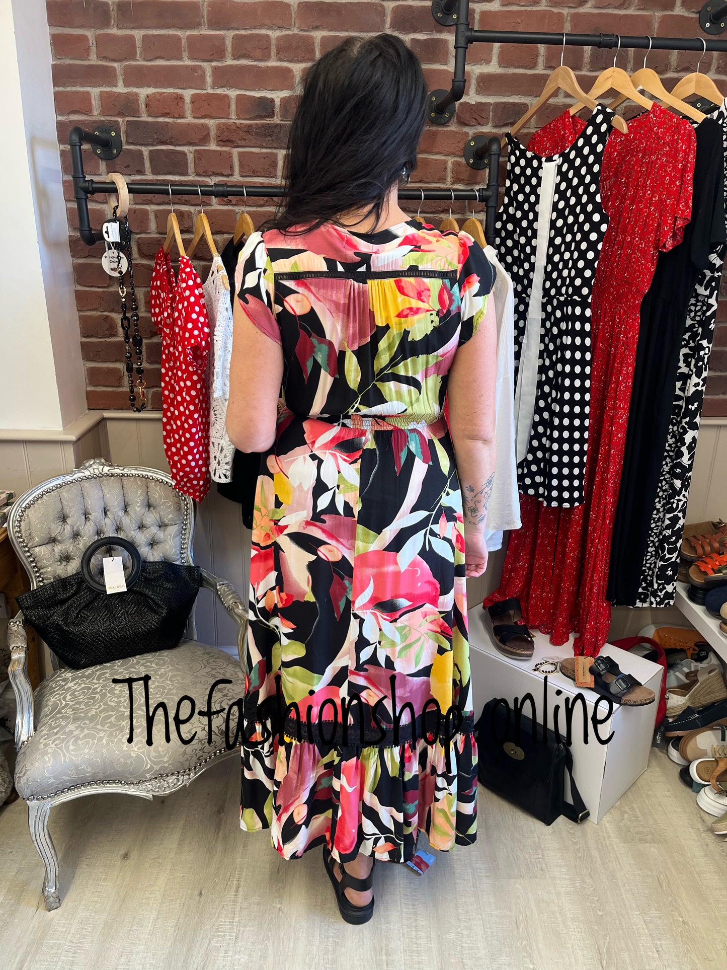 Stella Morgan black floral maxi dress sizes 10-20