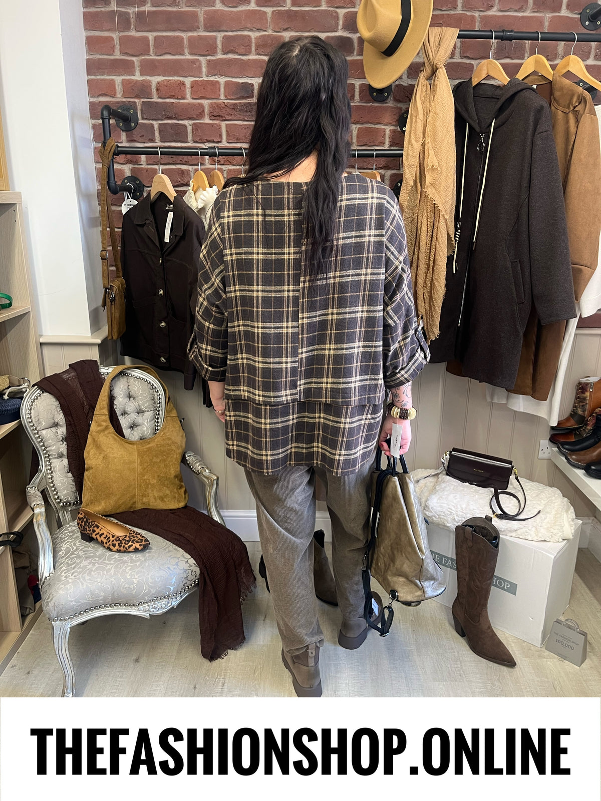 Matilda brown checked button top 16-22