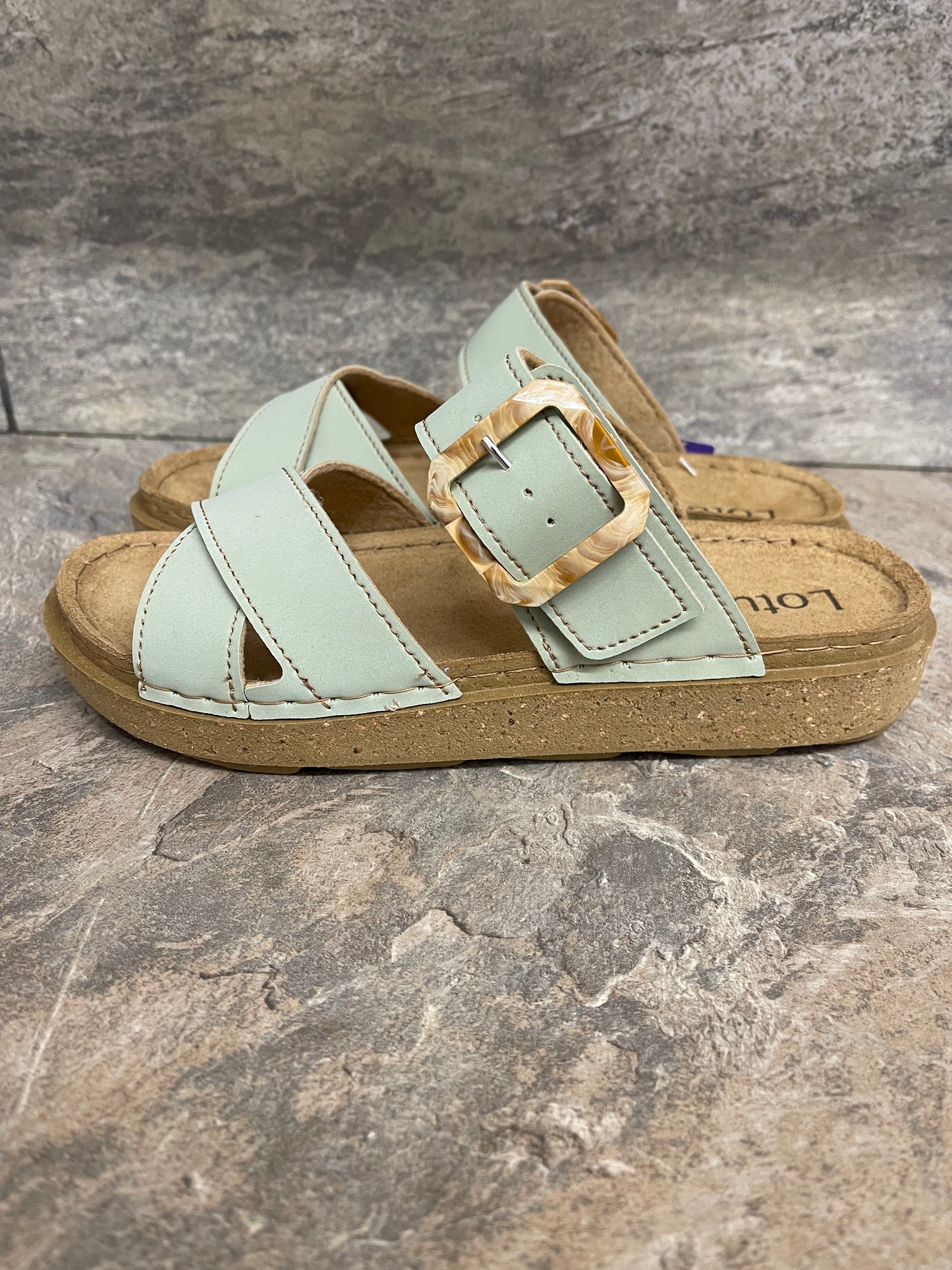Lotus Assenza green mule sandal sizes 4-9