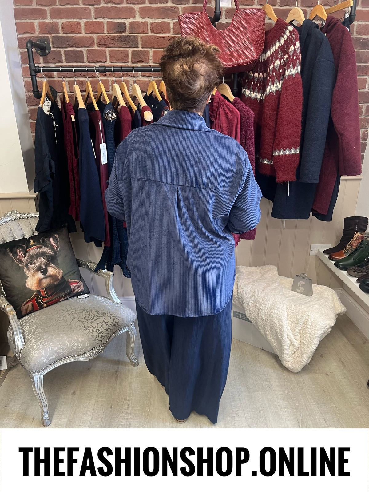 Cleo navy jumbo cord shirt 12-18