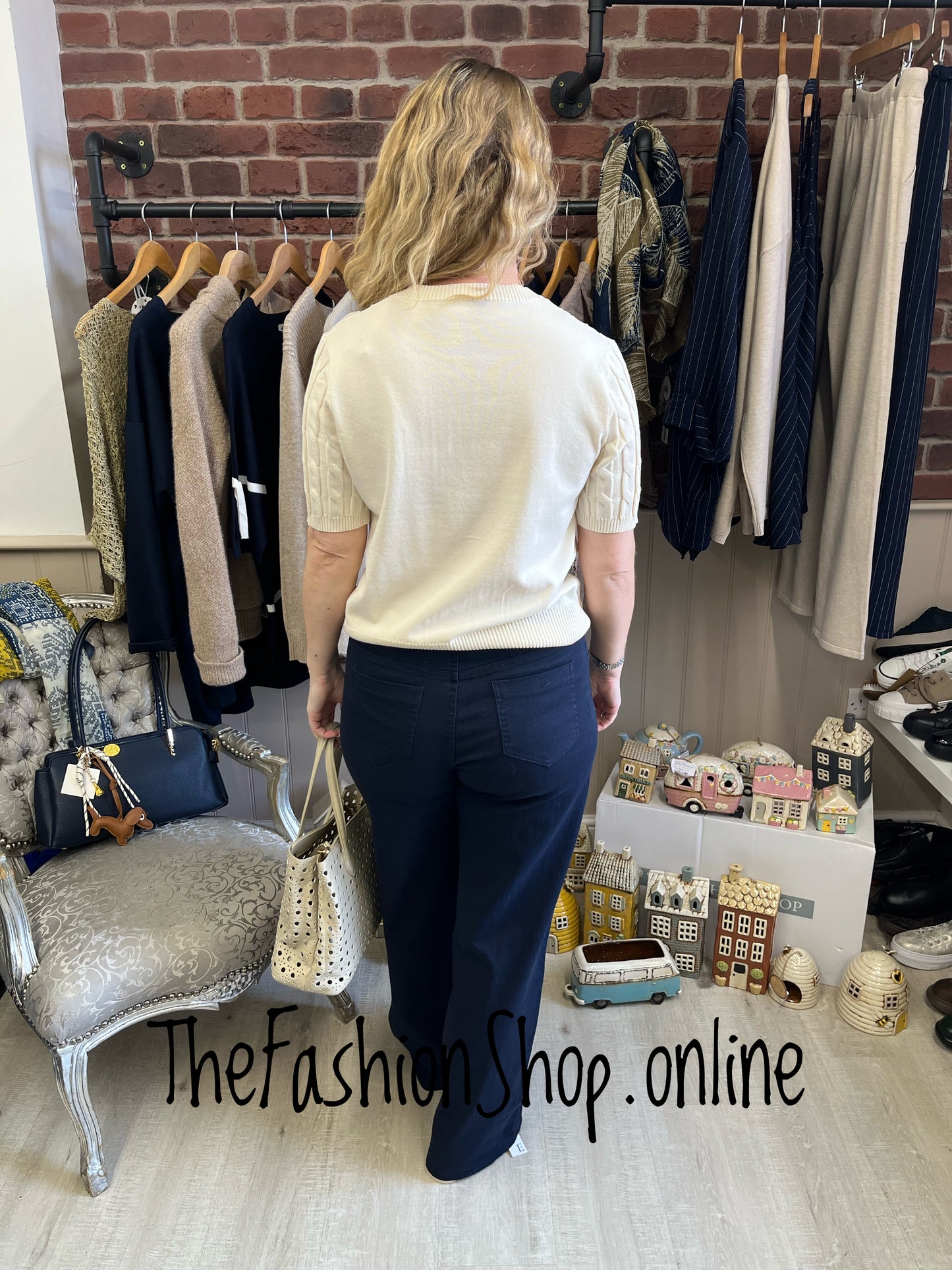 Jasmine cream cable knit button top 8-16