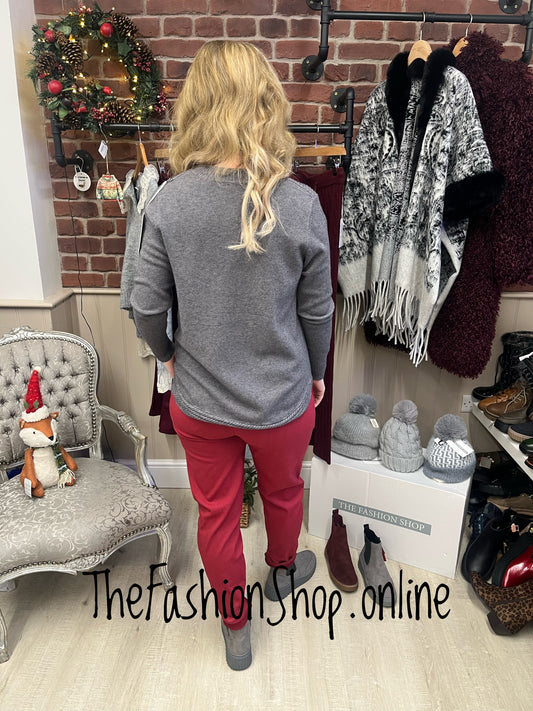 Lydia charcoal cashmere mix jumper 10-16