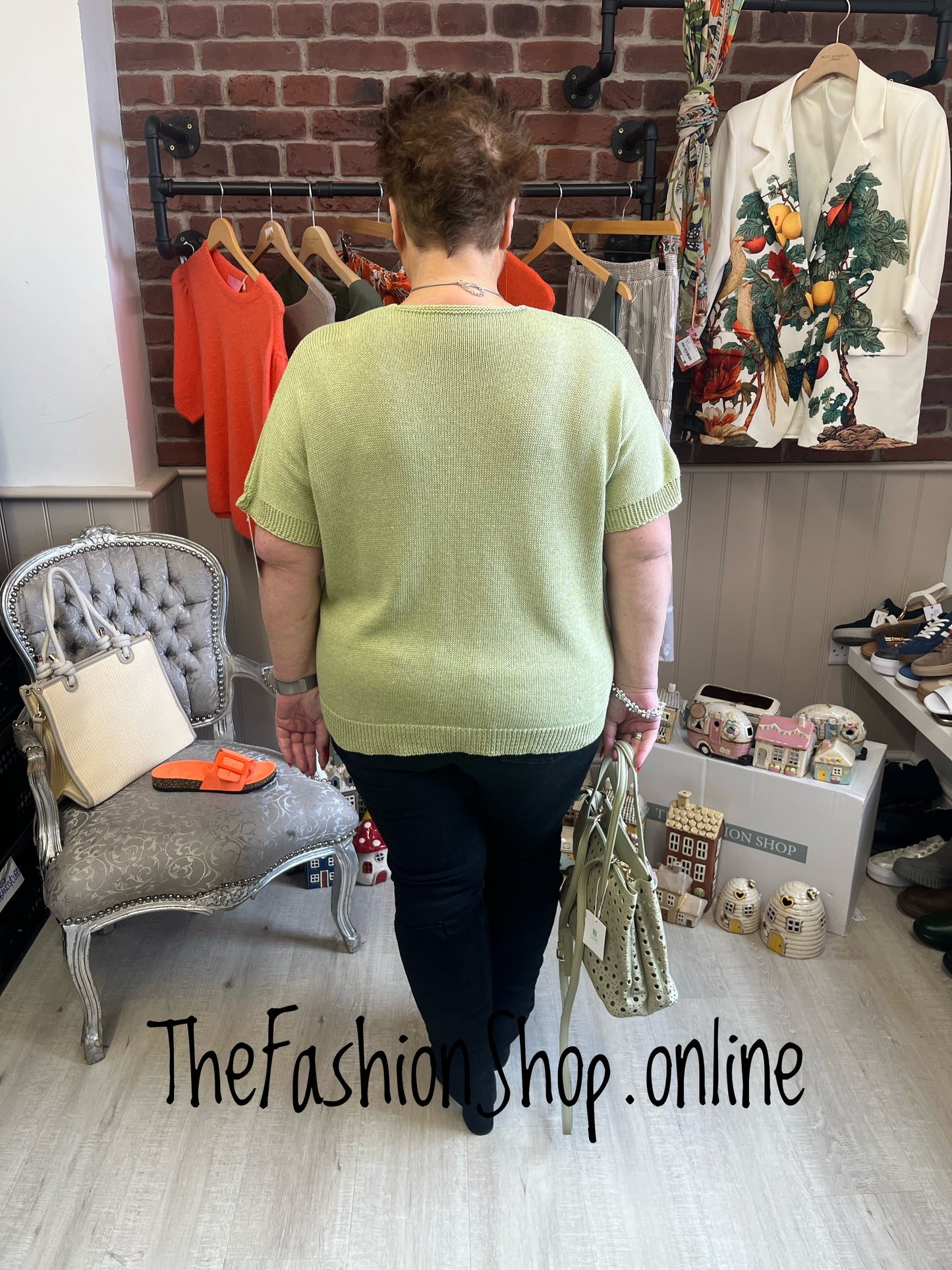 Grace green short sleeve cardigan 16-22