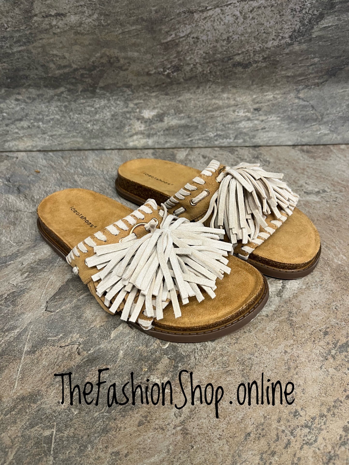Jasmine camel boho tassel sandals sizes 3-8 (36-41)
