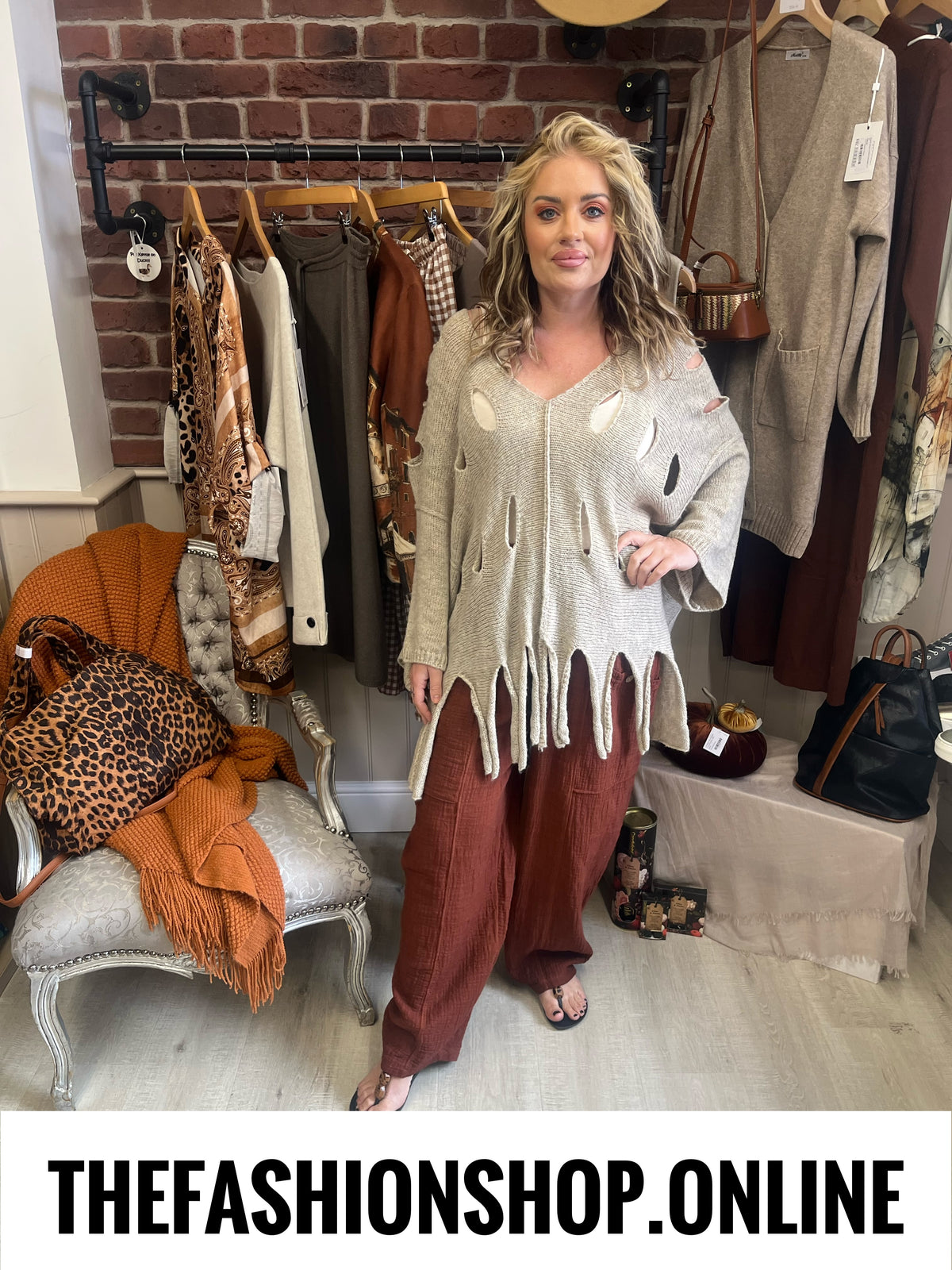 Rosalyn Stone wool mix tassel jumper 10-22