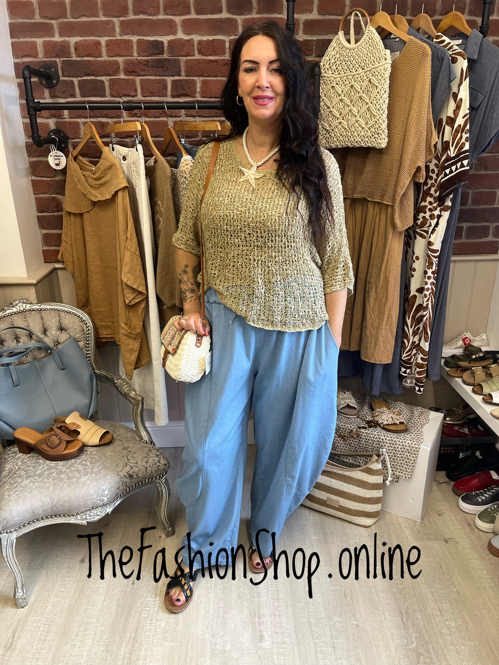 Holly light denim balloon trousers 14-22