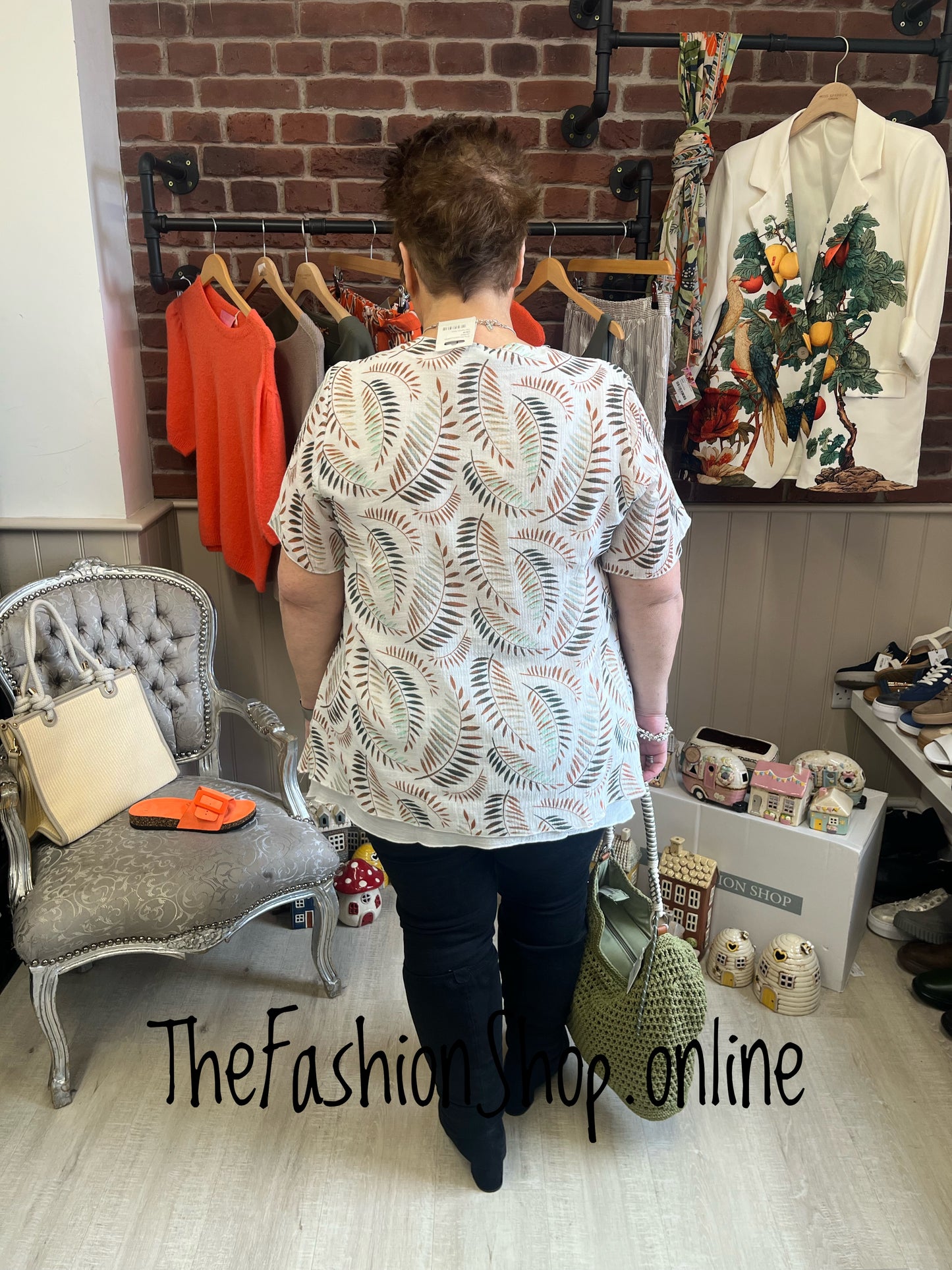 Yasmin rust leaf layered top sizes 14, 16 and 18