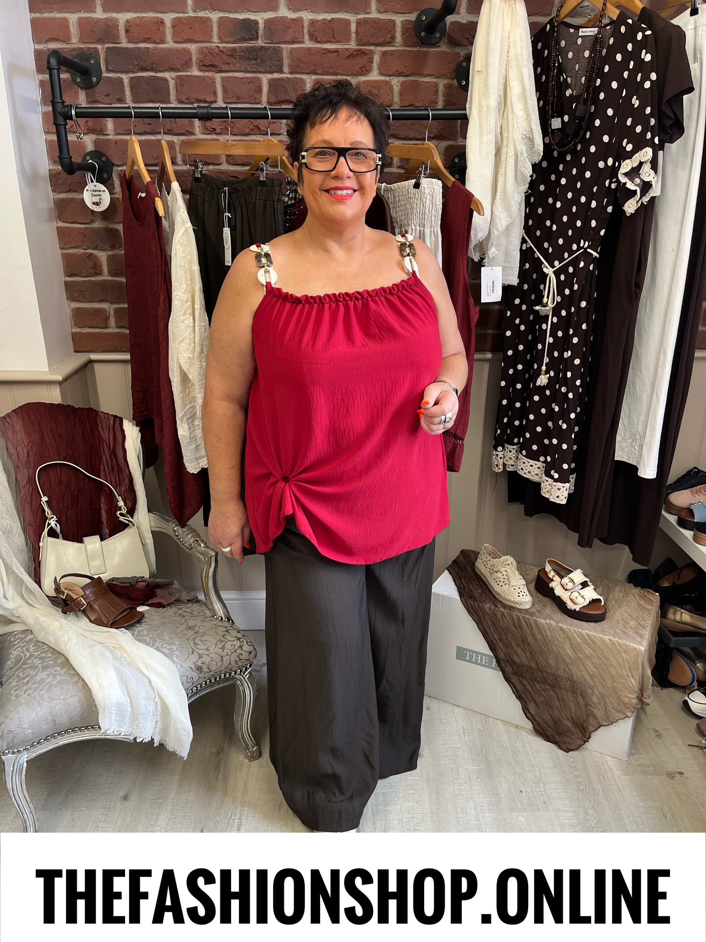 Janet wine link strap top 14-20