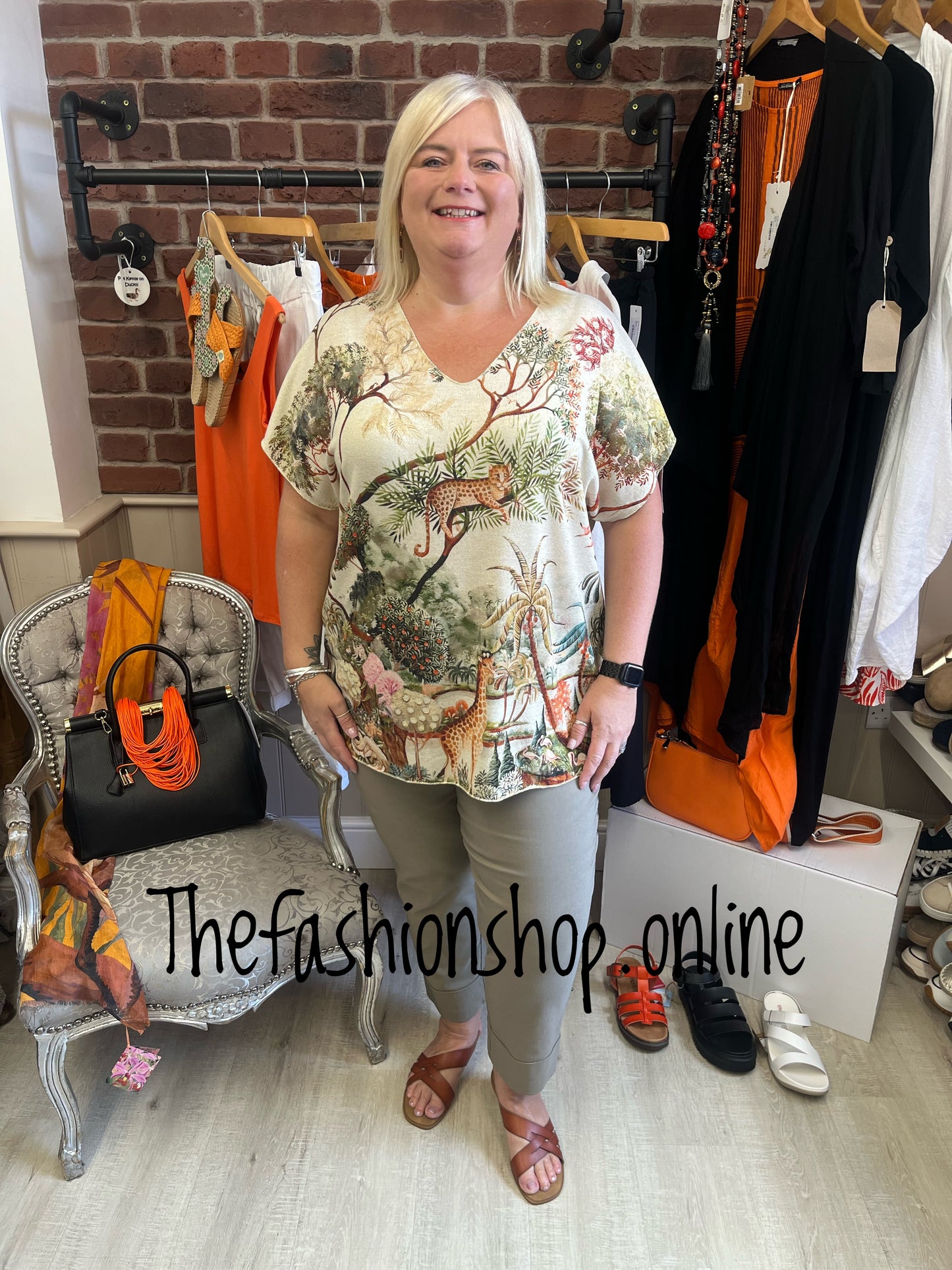 Suzanna safari shimmer top 12-16 and 18-22