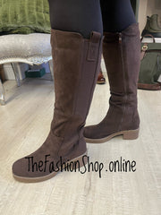 Ebony brown faux suede knee high boots sizes 3-8 (36-41)