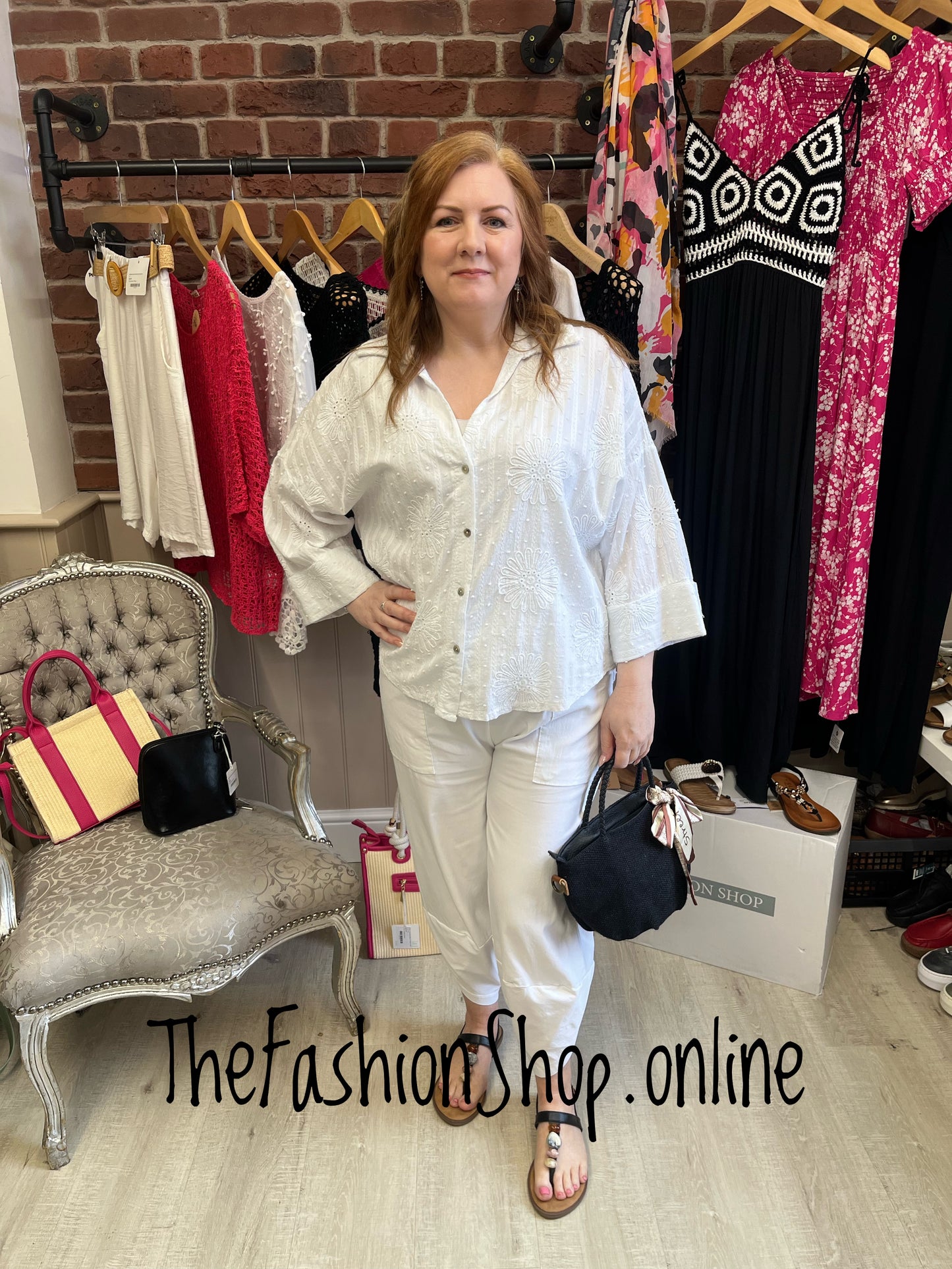 Sally white cotton shirt 12-18