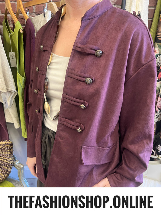 Kimberley mulberry faux suede military jacket 12-18