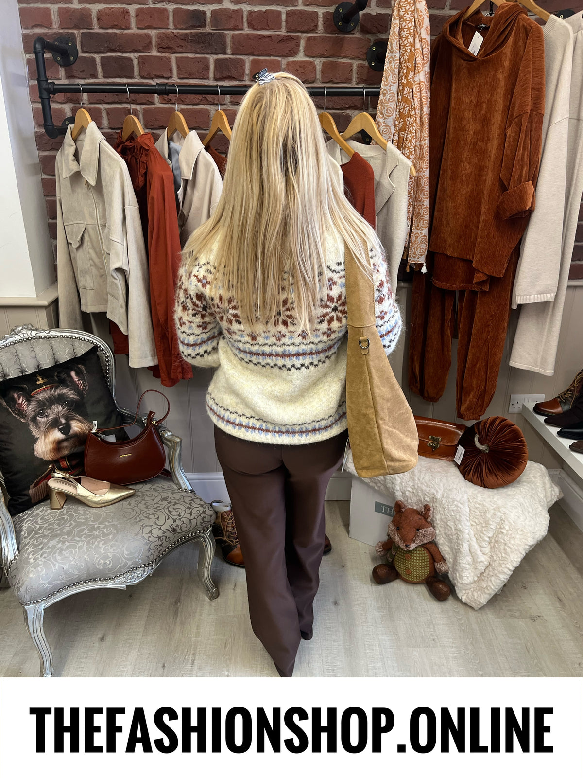 Terri beige Fair Isle wool mix jumper 10-16