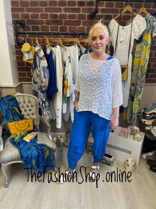 Poppy royal blue pocket trousers 10-16