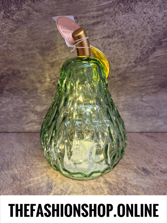 Diamond cut LED large Pear in Green