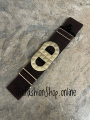 Chocolate brown statement belt