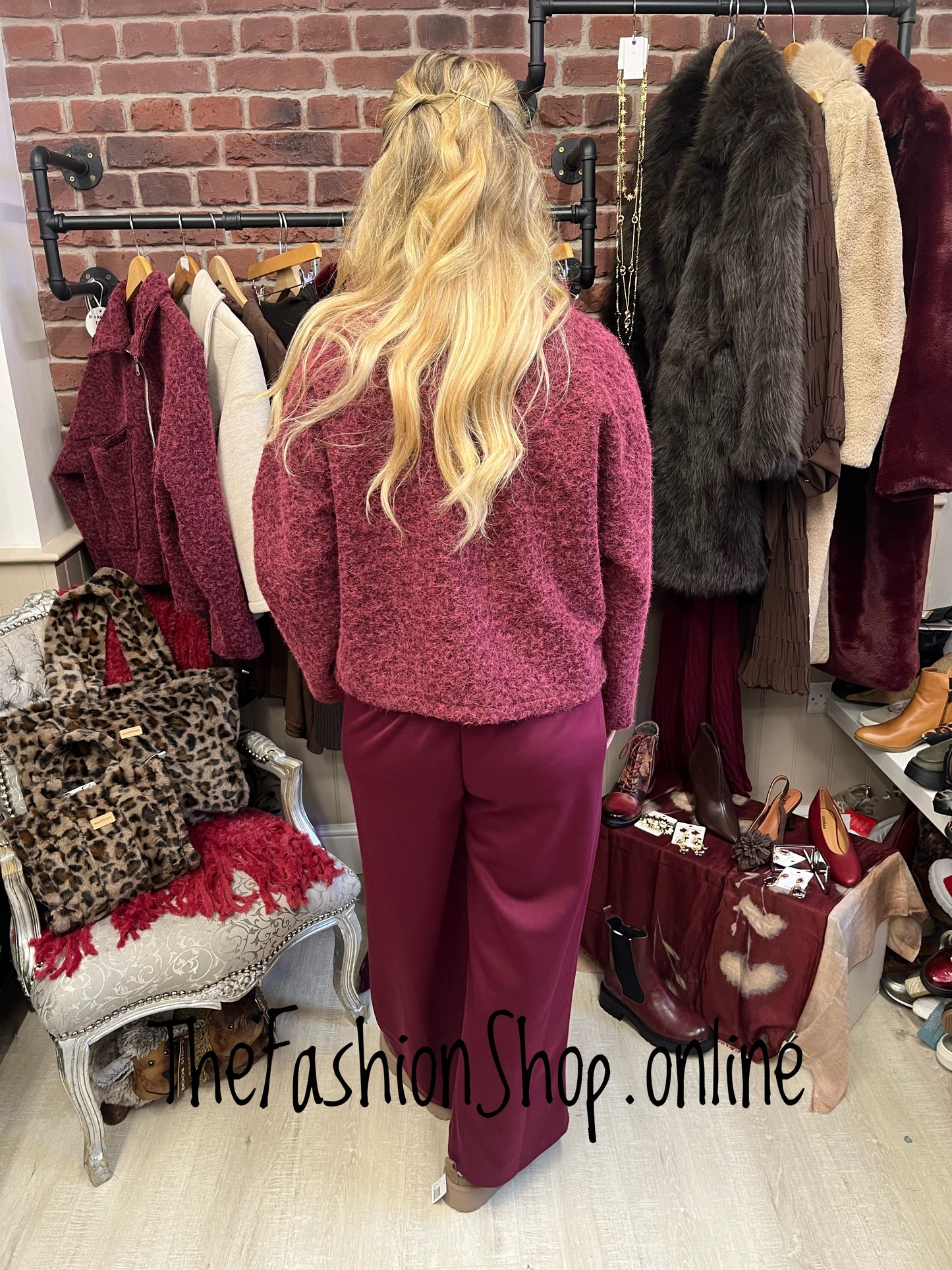 Lucy Wine Jacket with Zipper 10-18