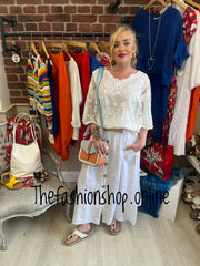 Stella Morgan broderie anglaise white peplum blouse sizes 8,10,12