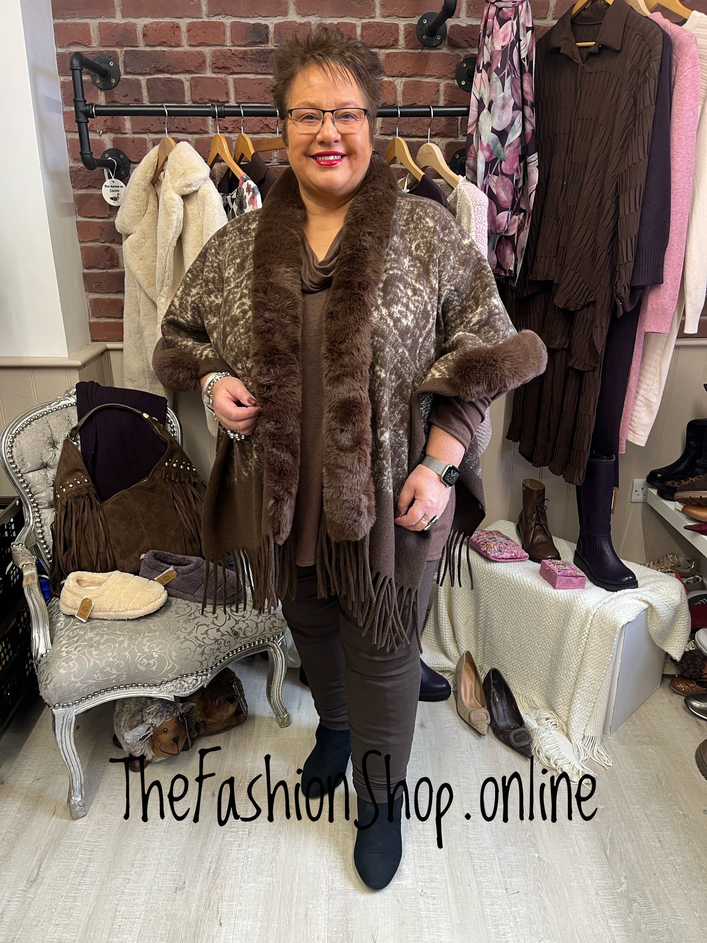 Athena Brown soft cowl top 18-24