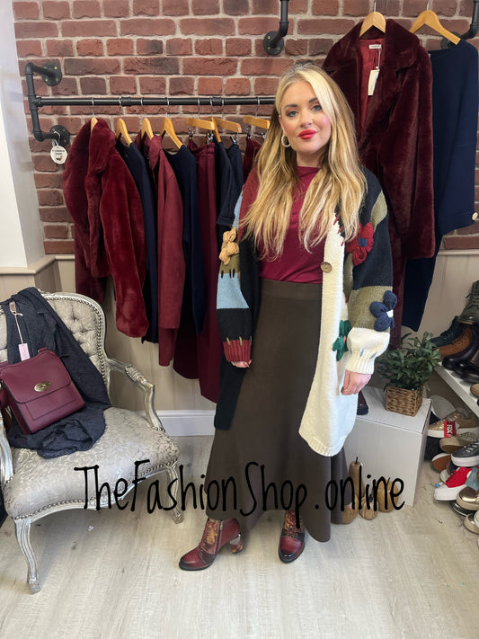 Meadow longline knitted wool mix cardigan 8-16