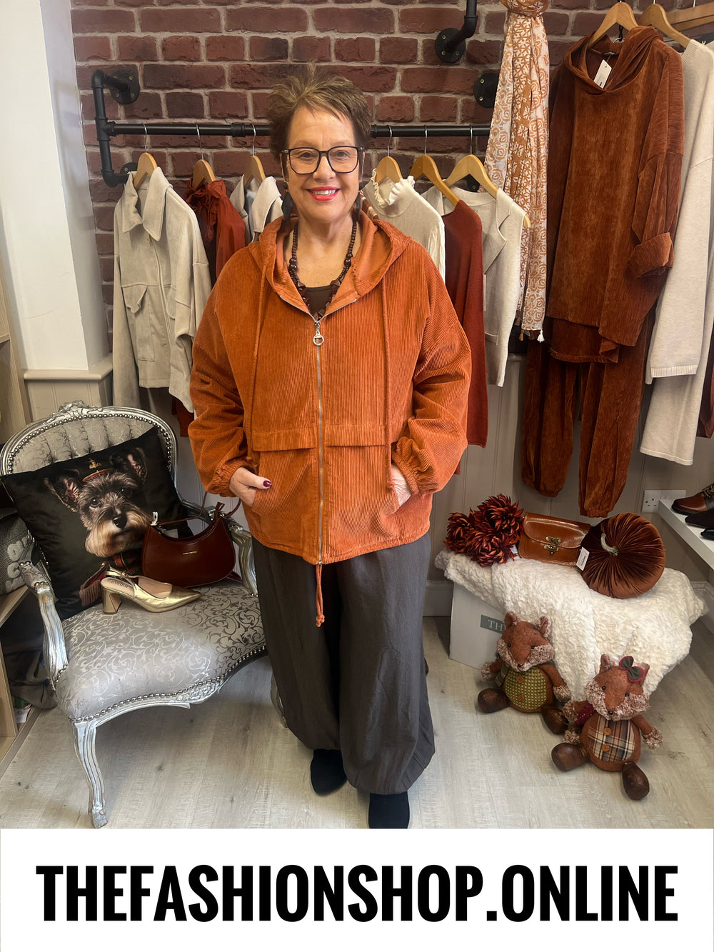 Margot rust jumbo cord jacket 16-22
