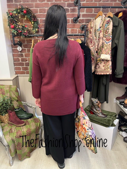 Lola wine cashmere mix jumper 12-18