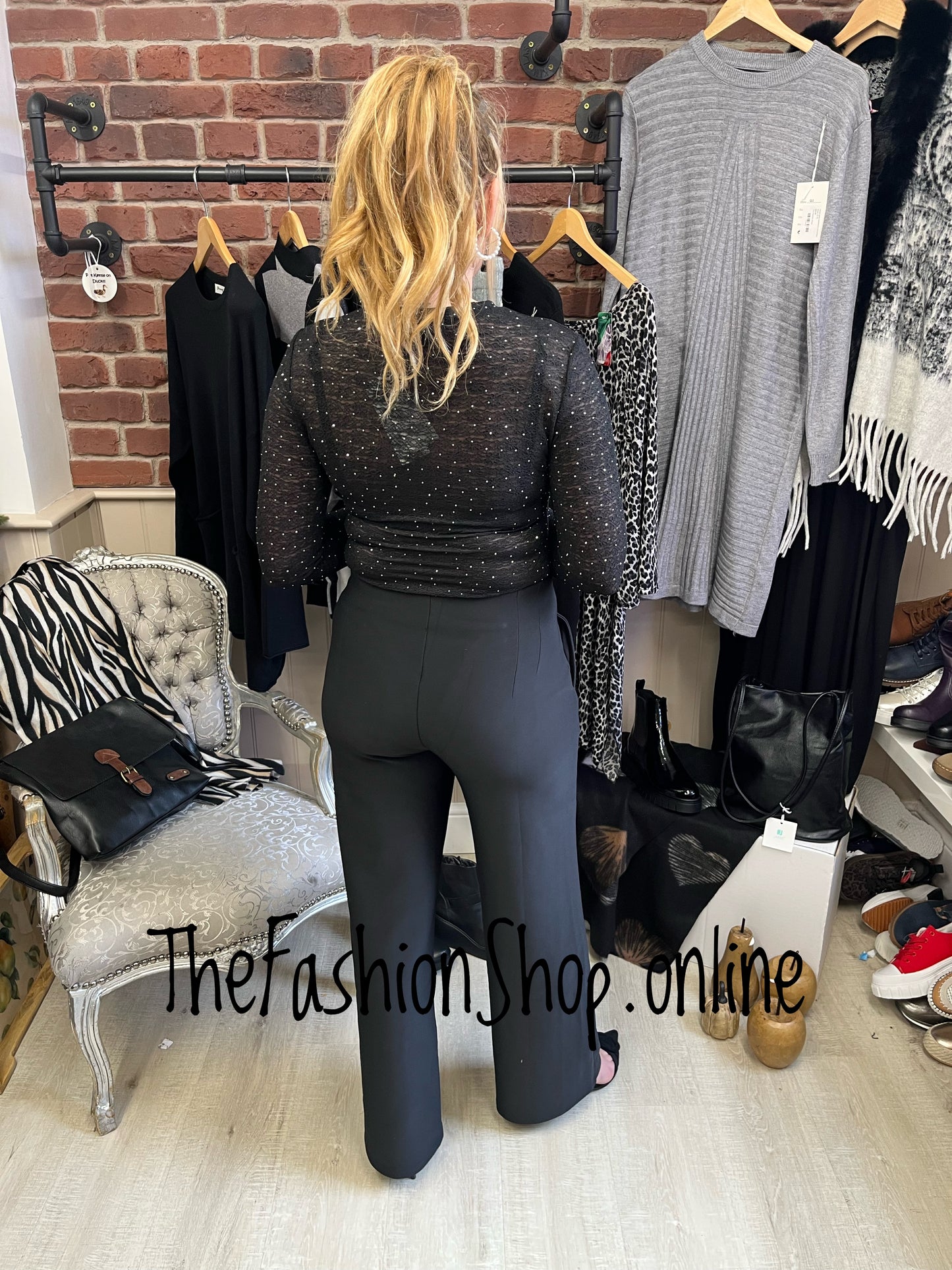 Kimberley black crystal bodysuit 8-12