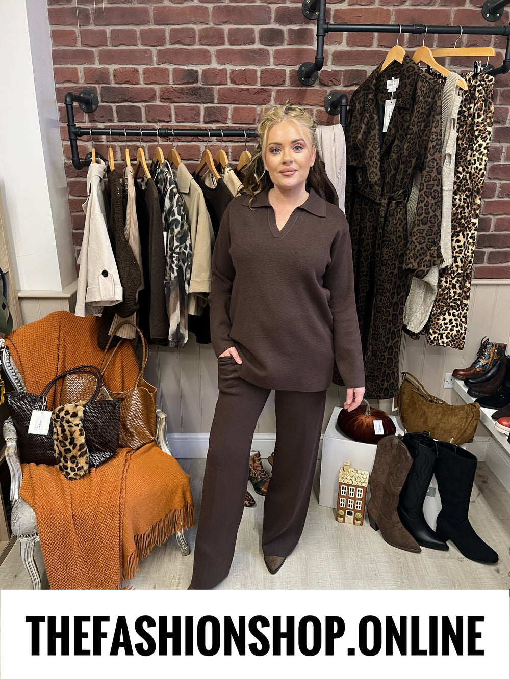Emily brown cashmere mix co-ord 10-16