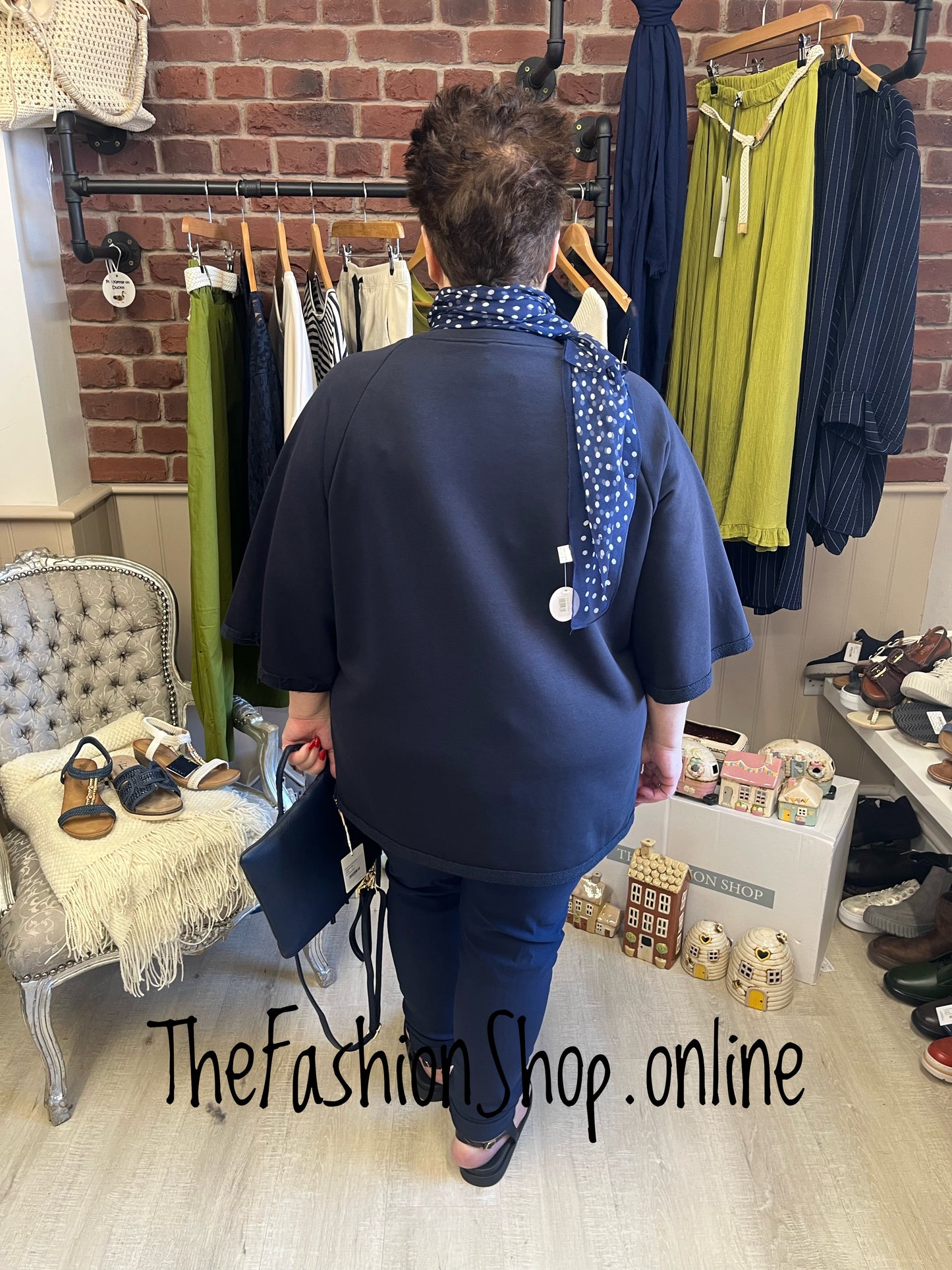 Bridget navy high low sweatshirt 14-20