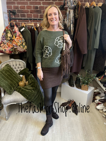 Kara Khaki Knit Jumper 12-16