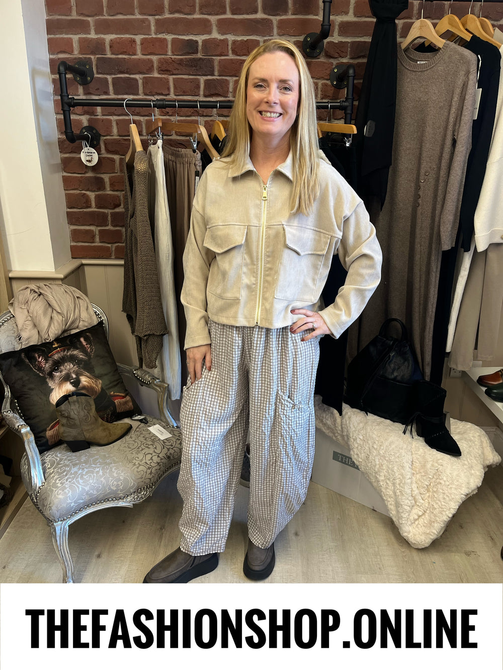 Willow beige faux suede jacket 8-16