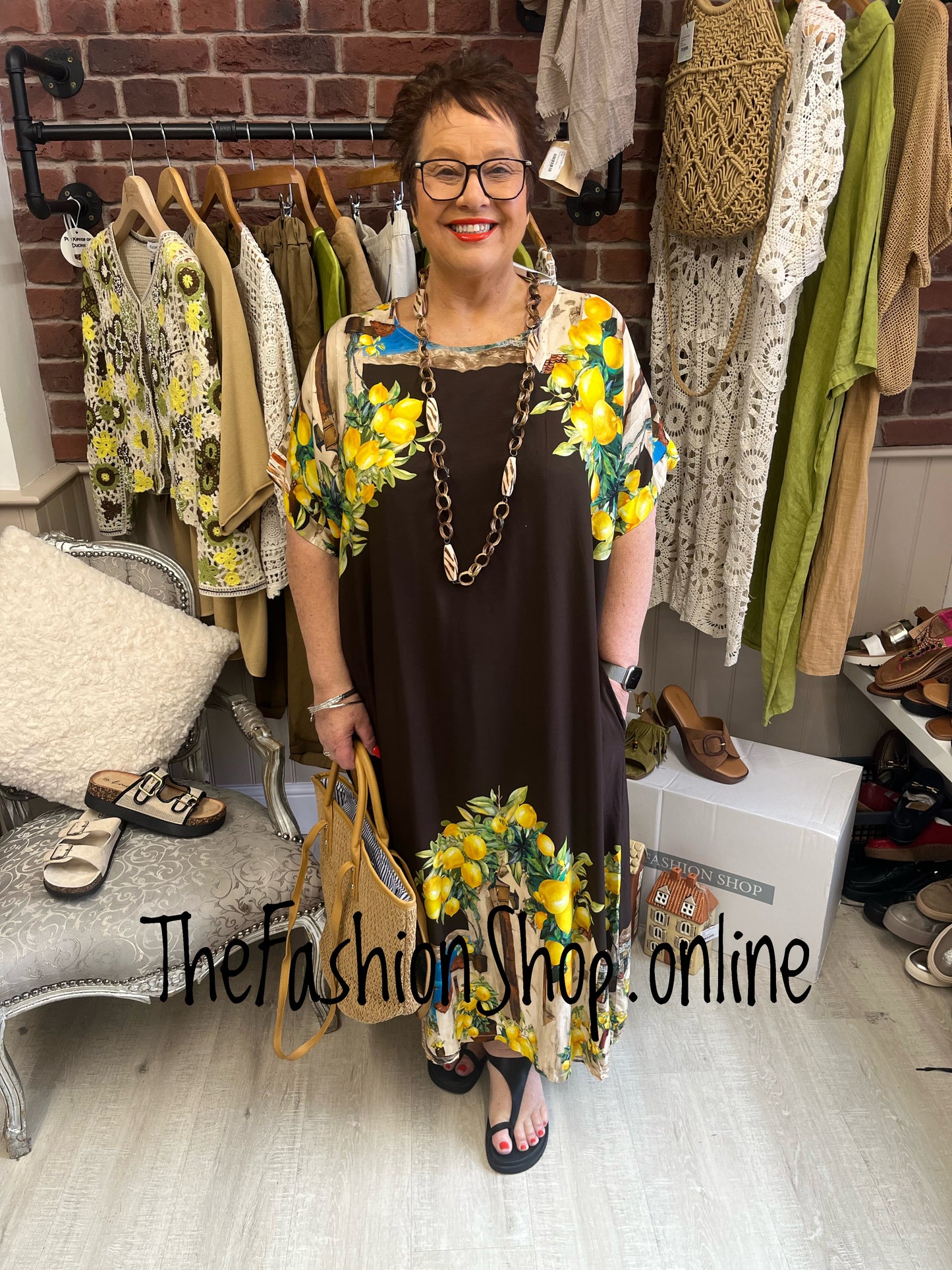 Reeva brown lemons dress 14-22