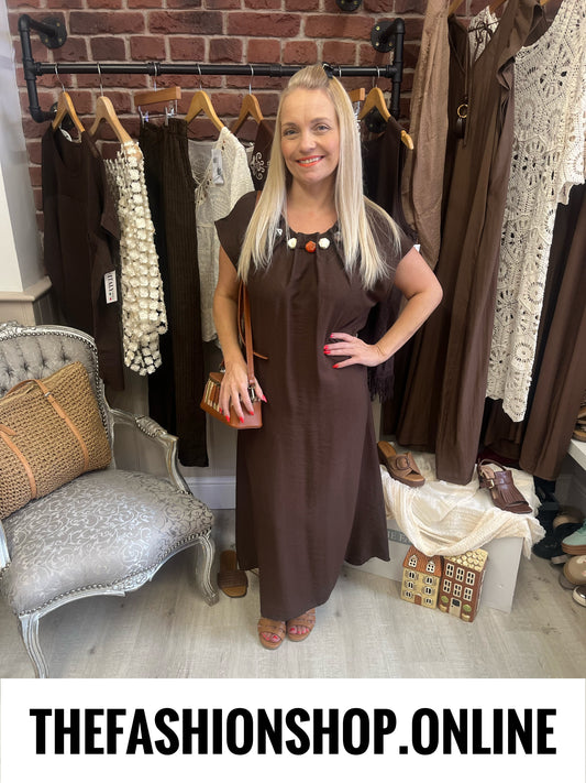 Sierra brown beaded dress 10-16
