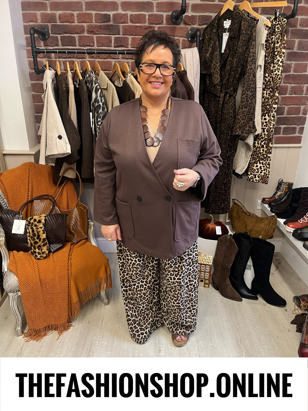 Reese brown double breasted jacket 16-20