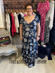 Beth navy and cream summer dress sizes 10-16