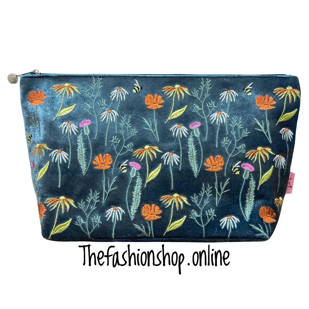 Lua Meadow Wash Bag and Cosmetic Purse - Teal