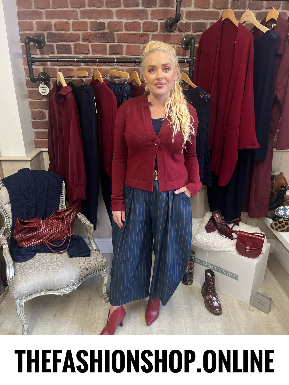Lucy wine one button cardigan 8-14