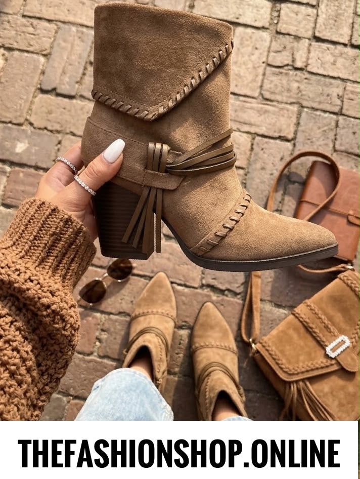 Montana brown faux suede Western boots sizes 3-8 (36-41)