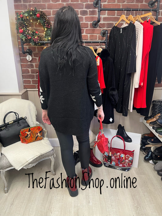 Wendy black floral jumper 12-22