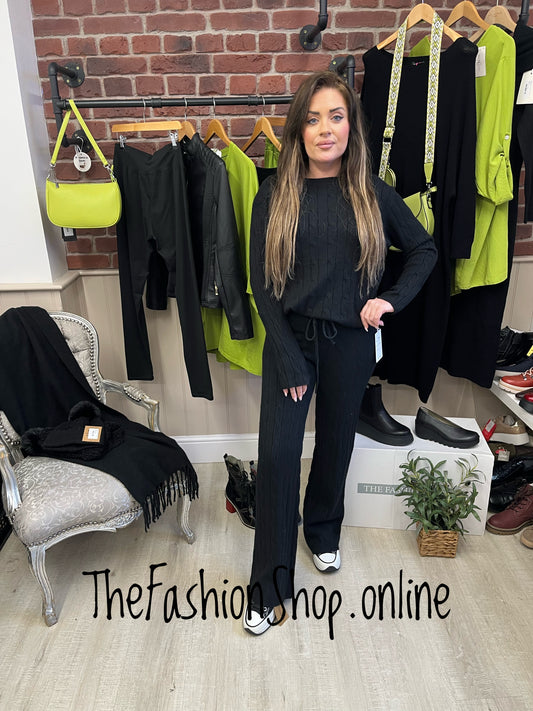 Amber black cashmere mix co-ord 10-14