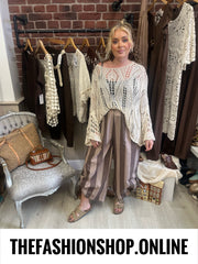Sophie brown and mocha striped trousers 10-16
