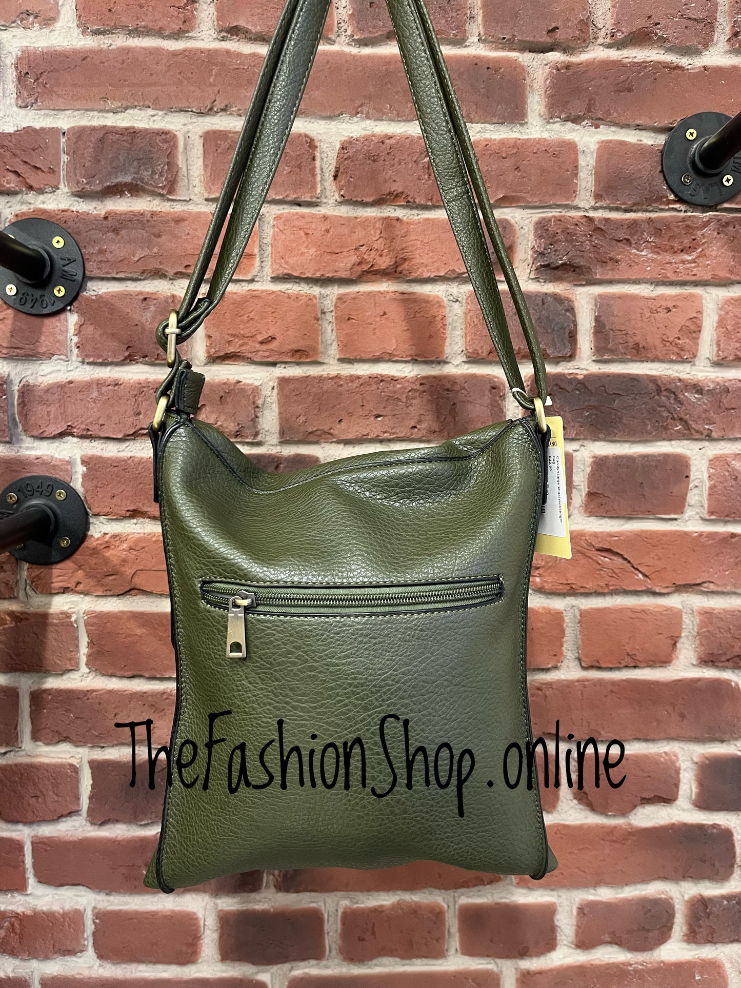 Carolyn large khaki messenger bag