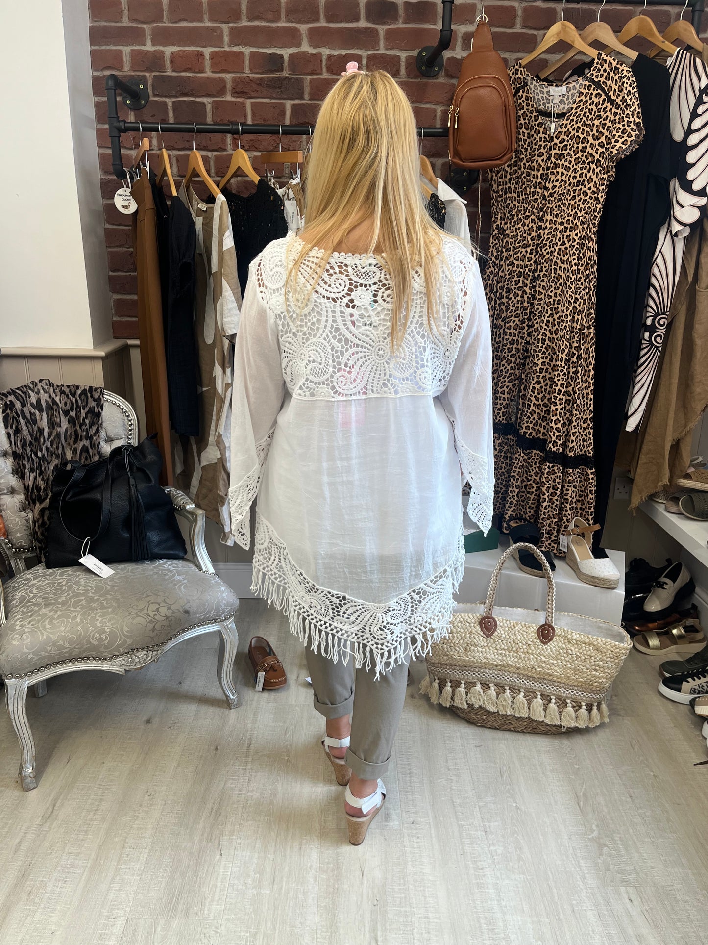 White lace detail tassel top 12-18