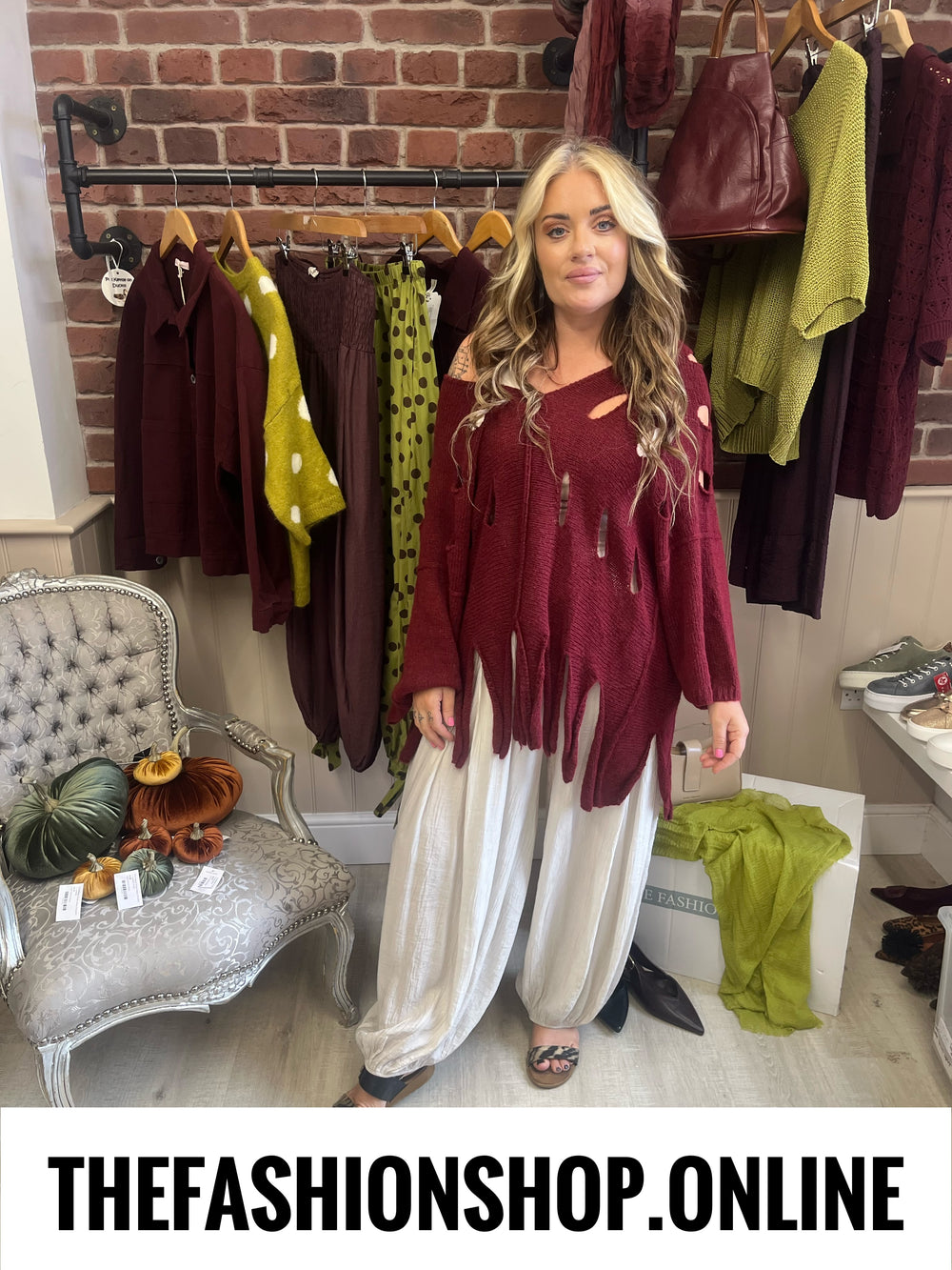Rosalyn wine wool mix tassel jumper 10-18