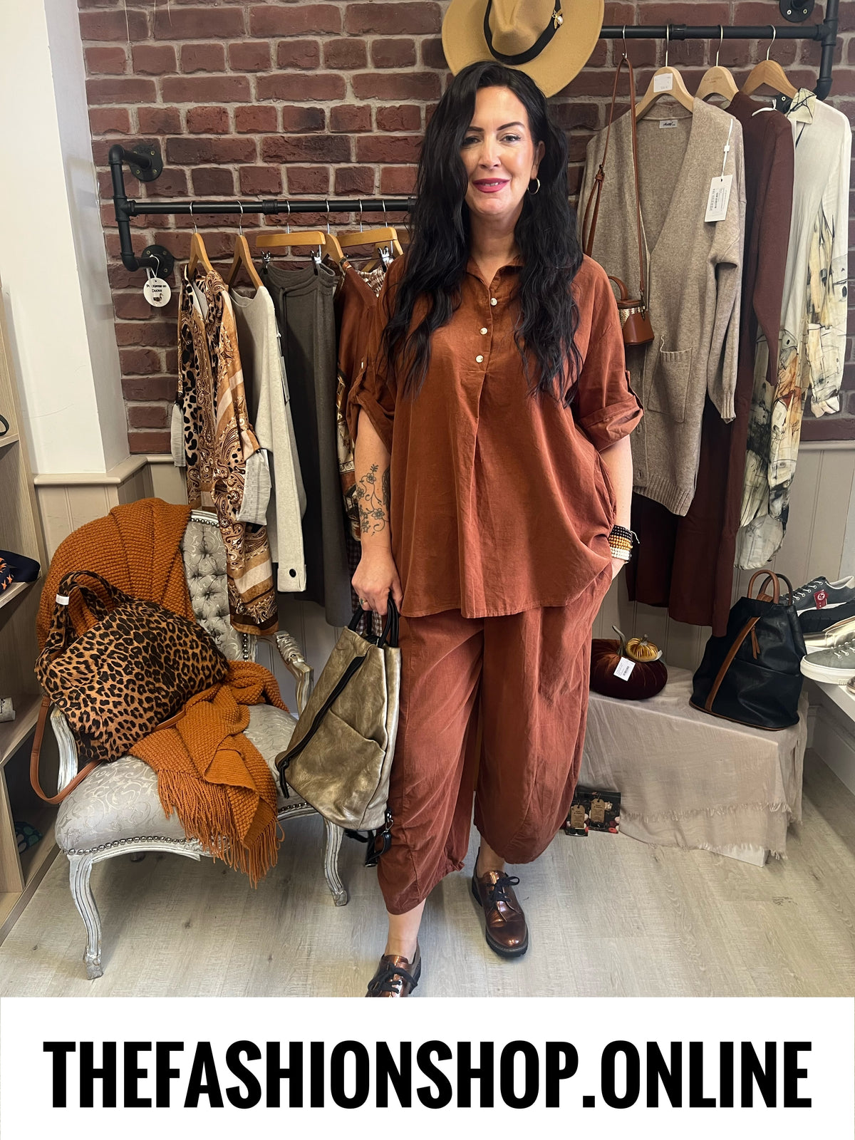 Shelby tan needle cord button back tunic 12-20